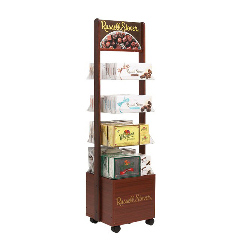 Wooden Chocolate Bar Display Stand Freestanding For Retail Shop (3)