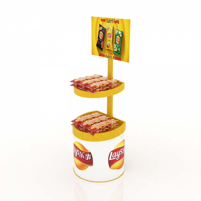 Yellow Metal Potato Chips Display Cases For Food Service Wholesale (3)